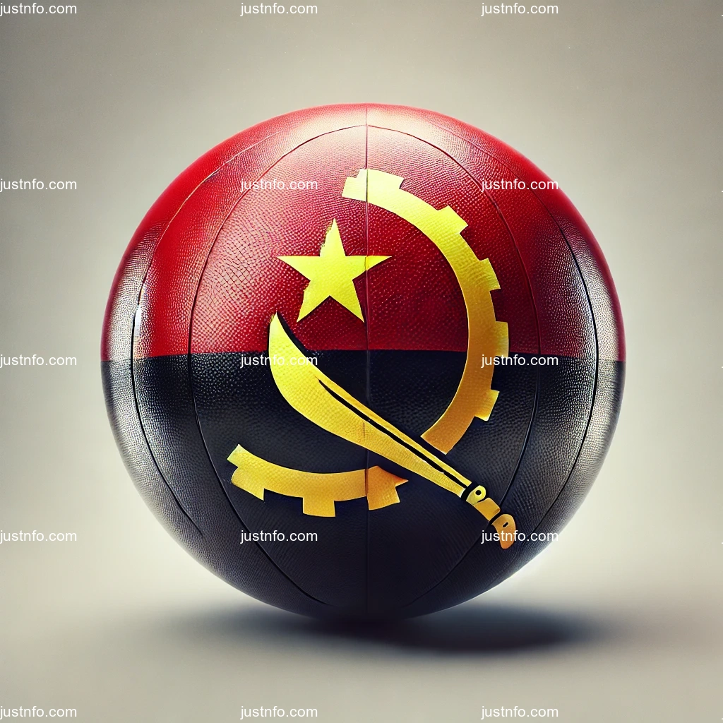 Spherical 3D rendering of the flag of Angola