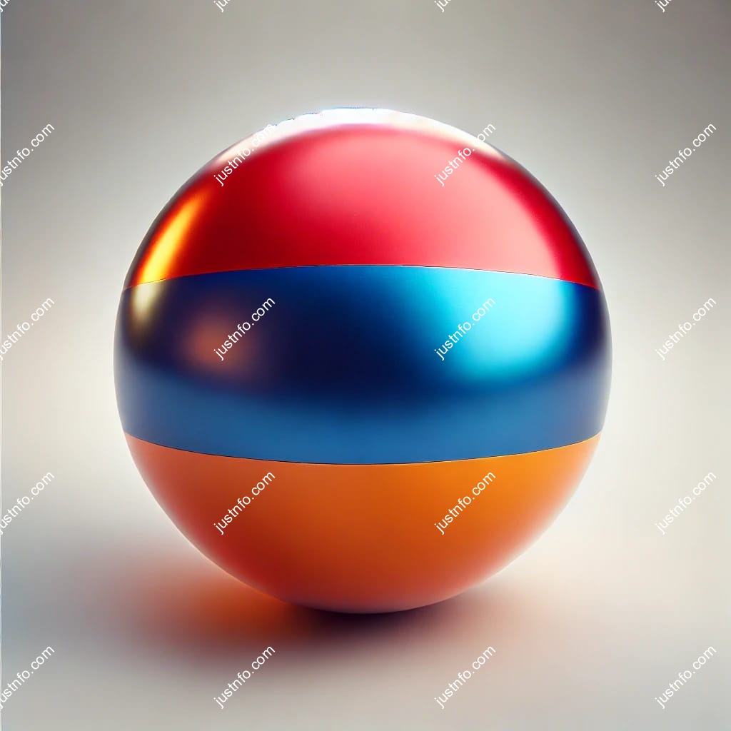 Spherical 3D rendering of the flag of Armenia