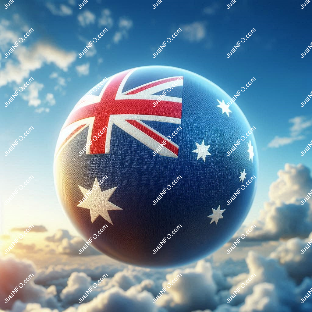 Spherical 3D rendering of the flag of Australia