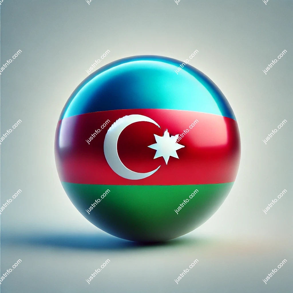 Spherical 3D rendering of the flag of Azerbaijan