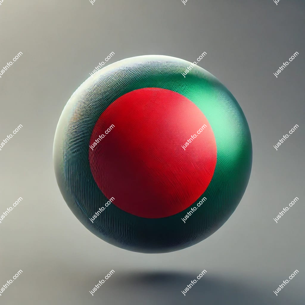 Spherical 3D rendering of the flag of Bangladesh