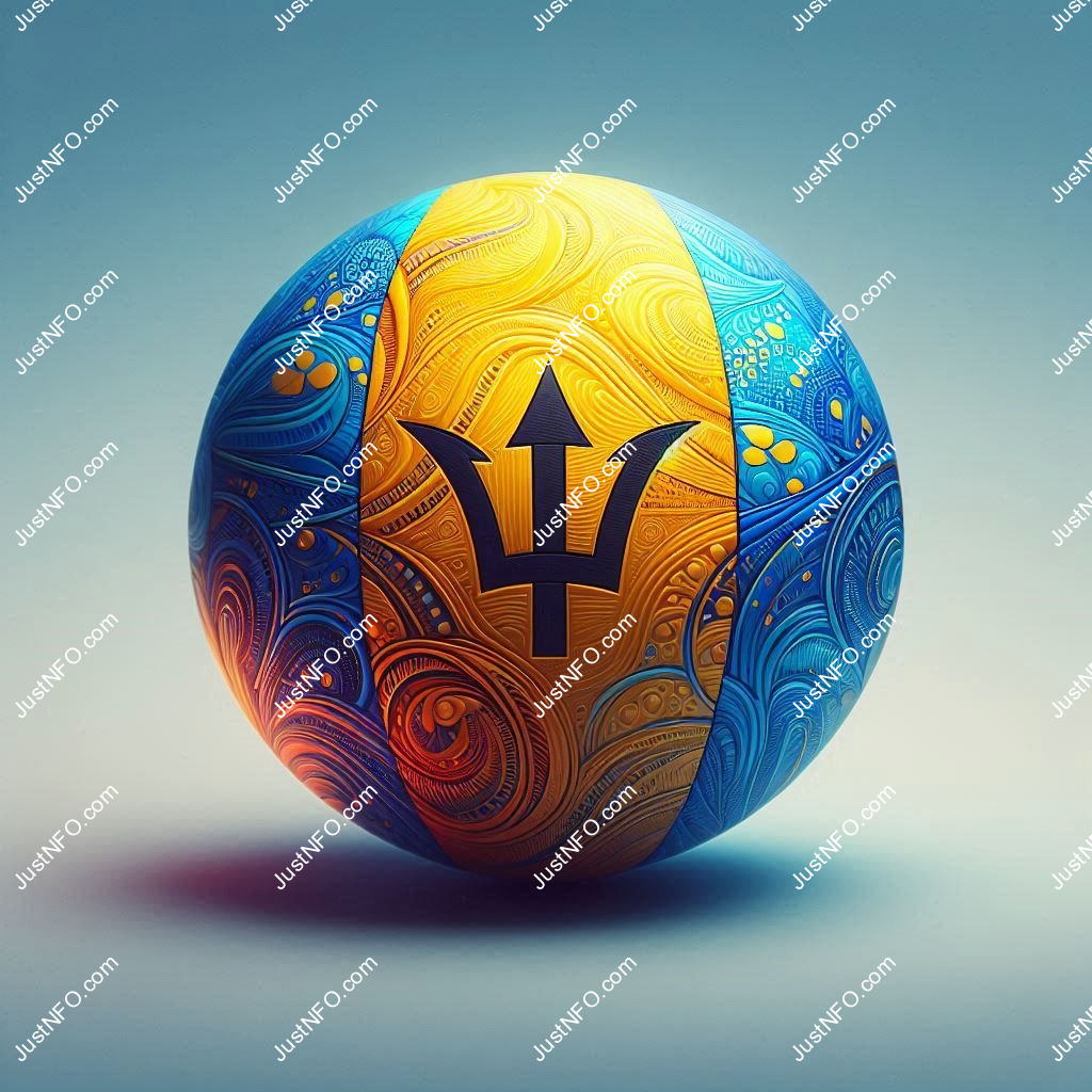 Spherical 3D rendering of the flag of Barbados