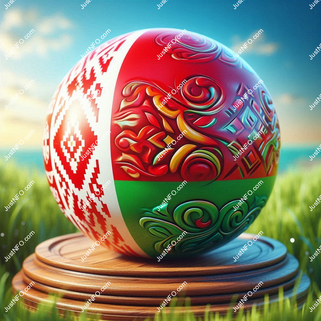Spherical 3D rendering of the flag of Belarus