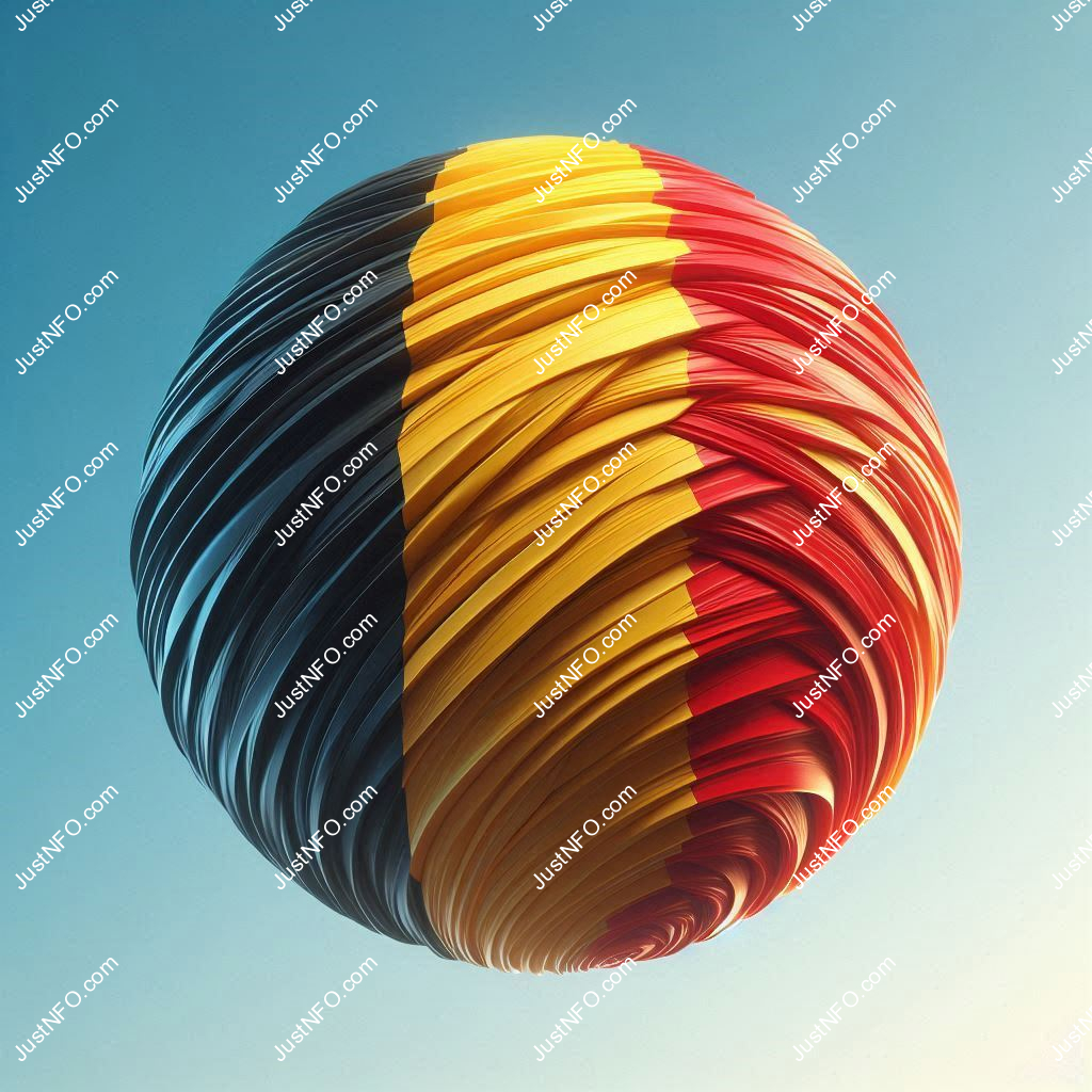 Spherical 3D rendering of the flag of Belgium