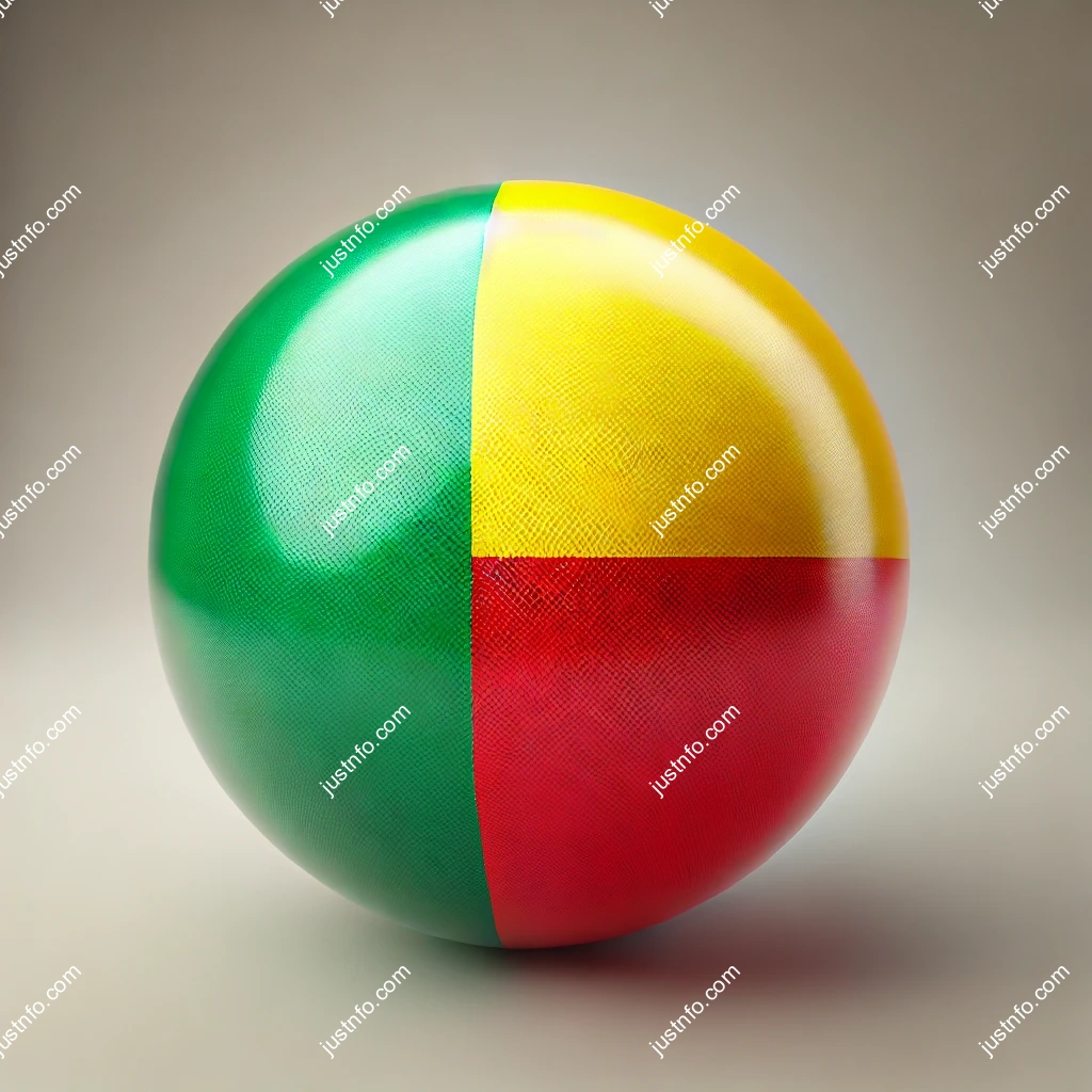 Spherical 3D rendering of the flag of Benin