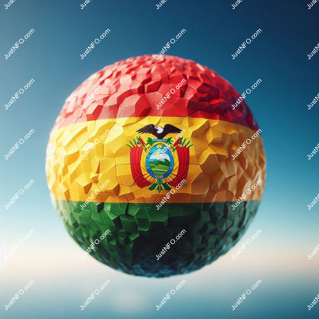 Spherical 3D rendering of the flag of Bolivia