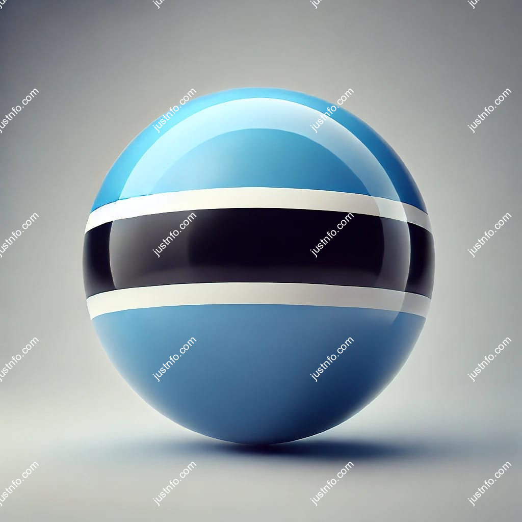Spherical 3D rendering of the flag of Botswana