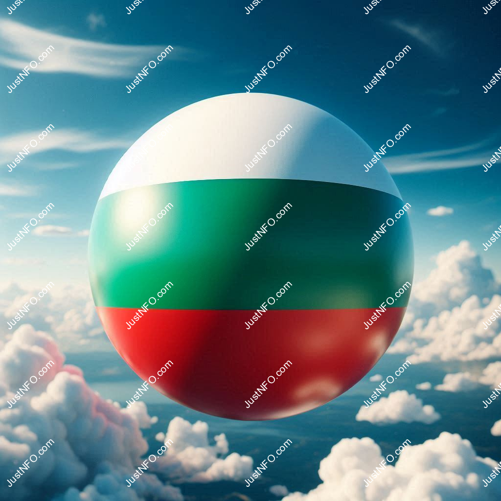 Spherical 3D rendering of the flag of Bulgaria