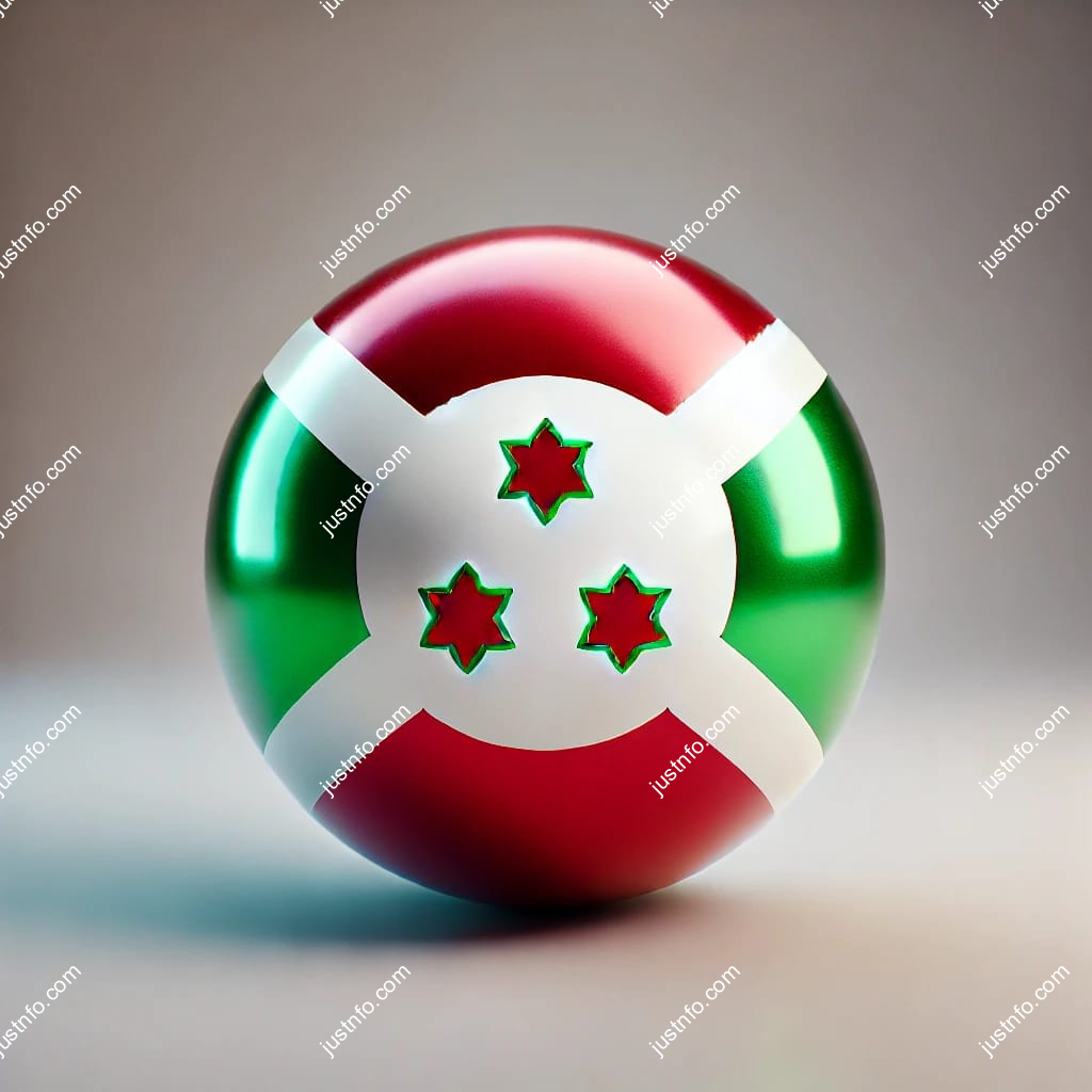 Spherical 3D rendering of the flag of Burundi
