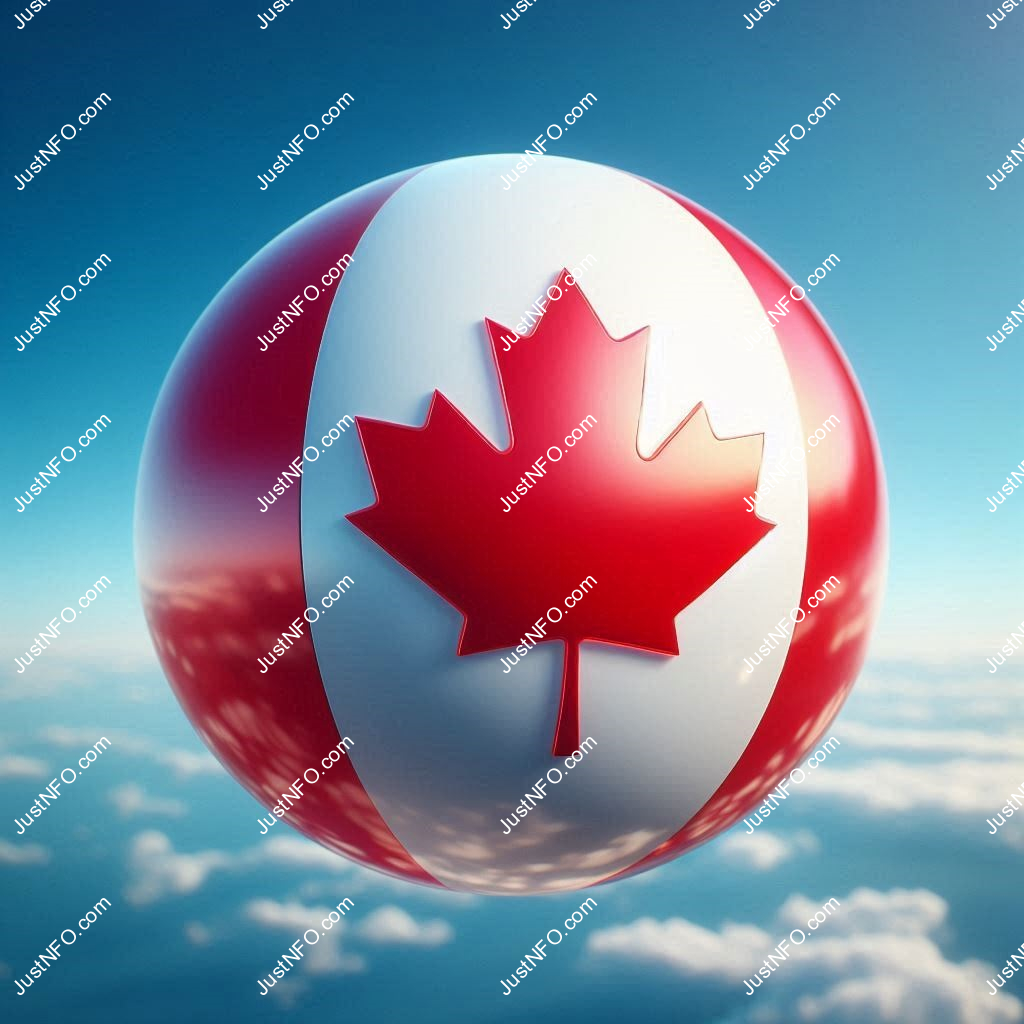 Spherical 3D rendering of the flag of Canada