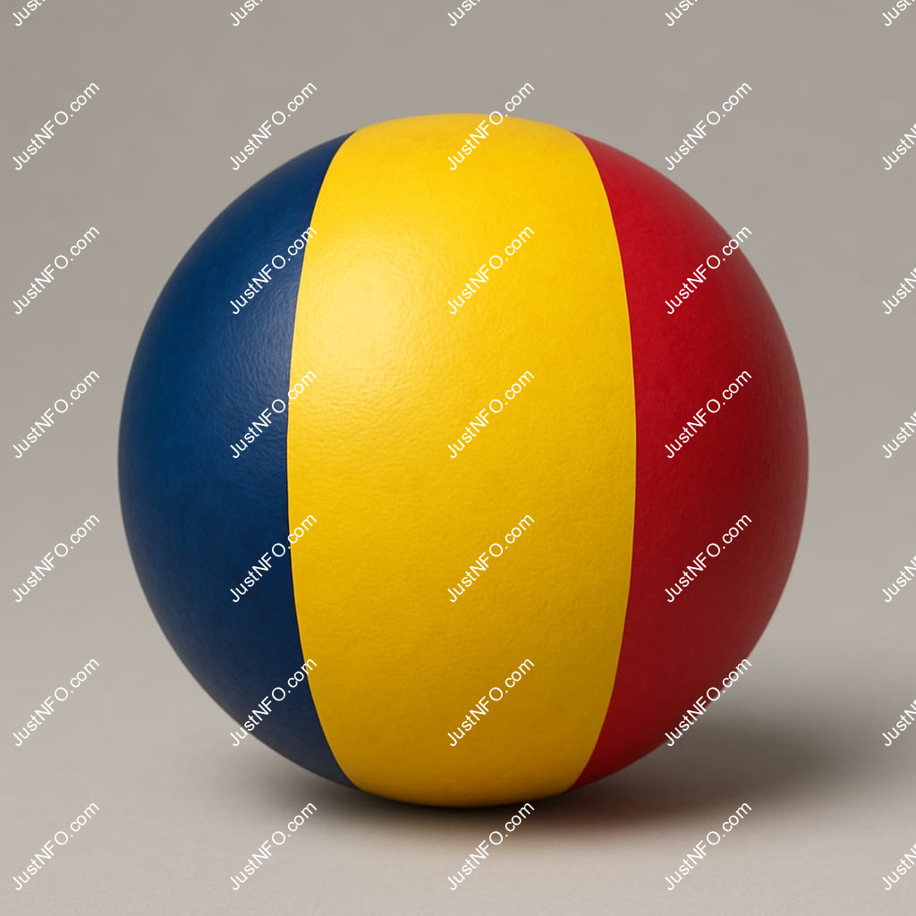 Spherical 3D rendering of the flag of Chad