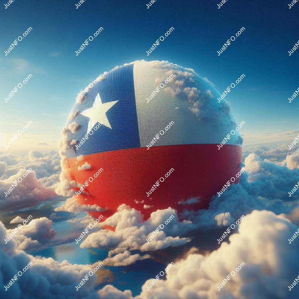 Spherical 3D rendering of the flag of Chile