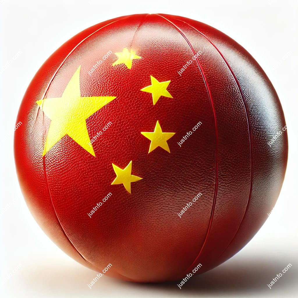 Spherical 3D rendering of the flag of China