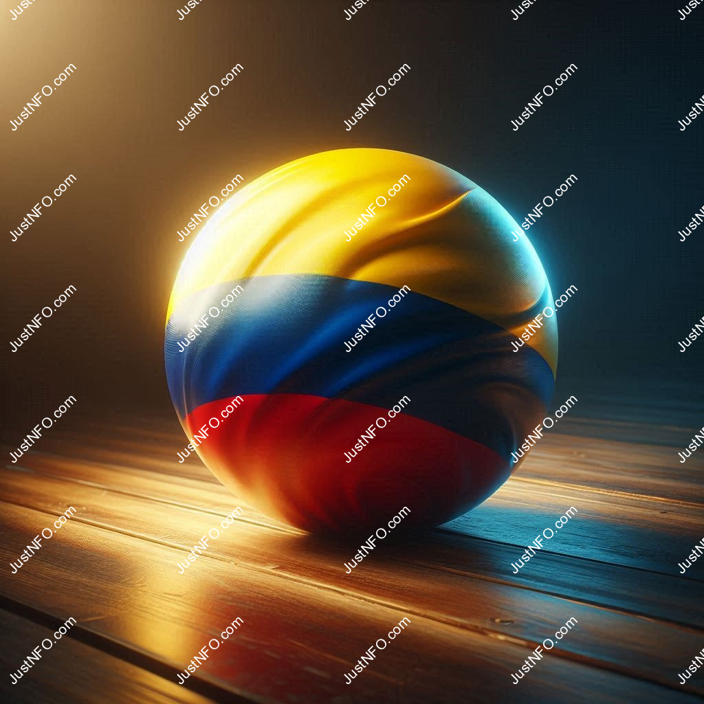 Spherical 3D rendering of the flag of Colombia