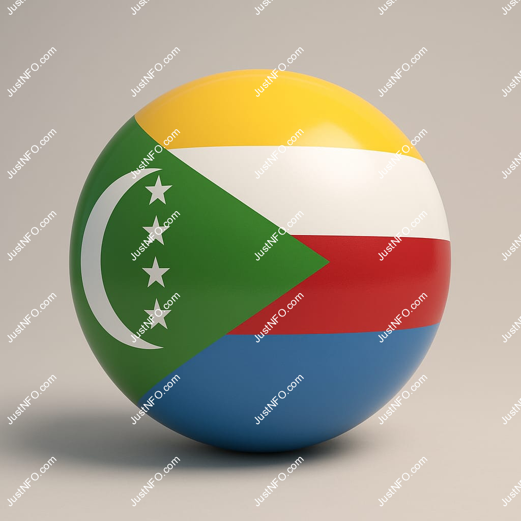 Spherical 3D rendering of the flag of Comoros