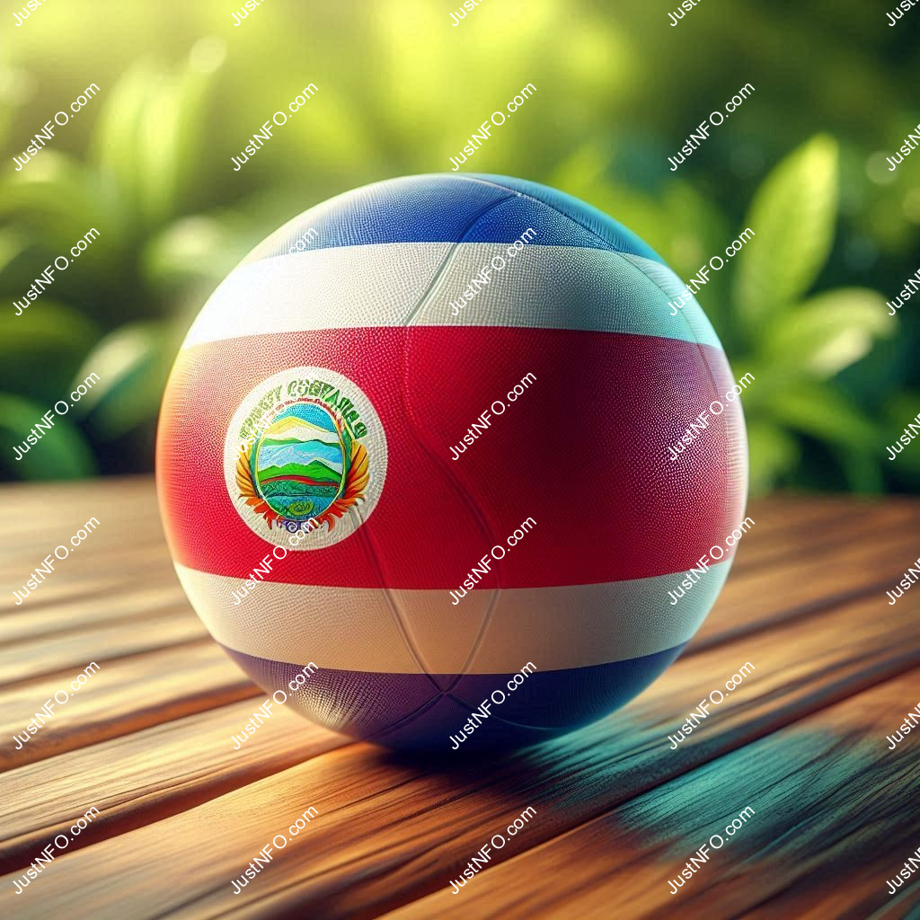 Spherical 3D rendering of the flag of Costa Rica