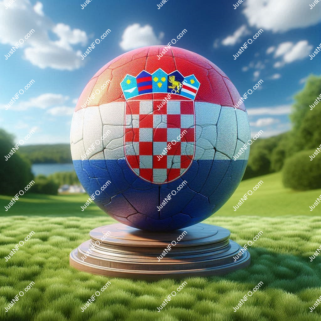 Spherical 3D rendering of the flag of Croatia