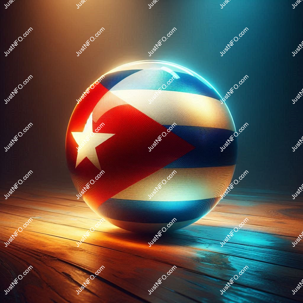 Spherical 3D rendering of the flag of Cuba