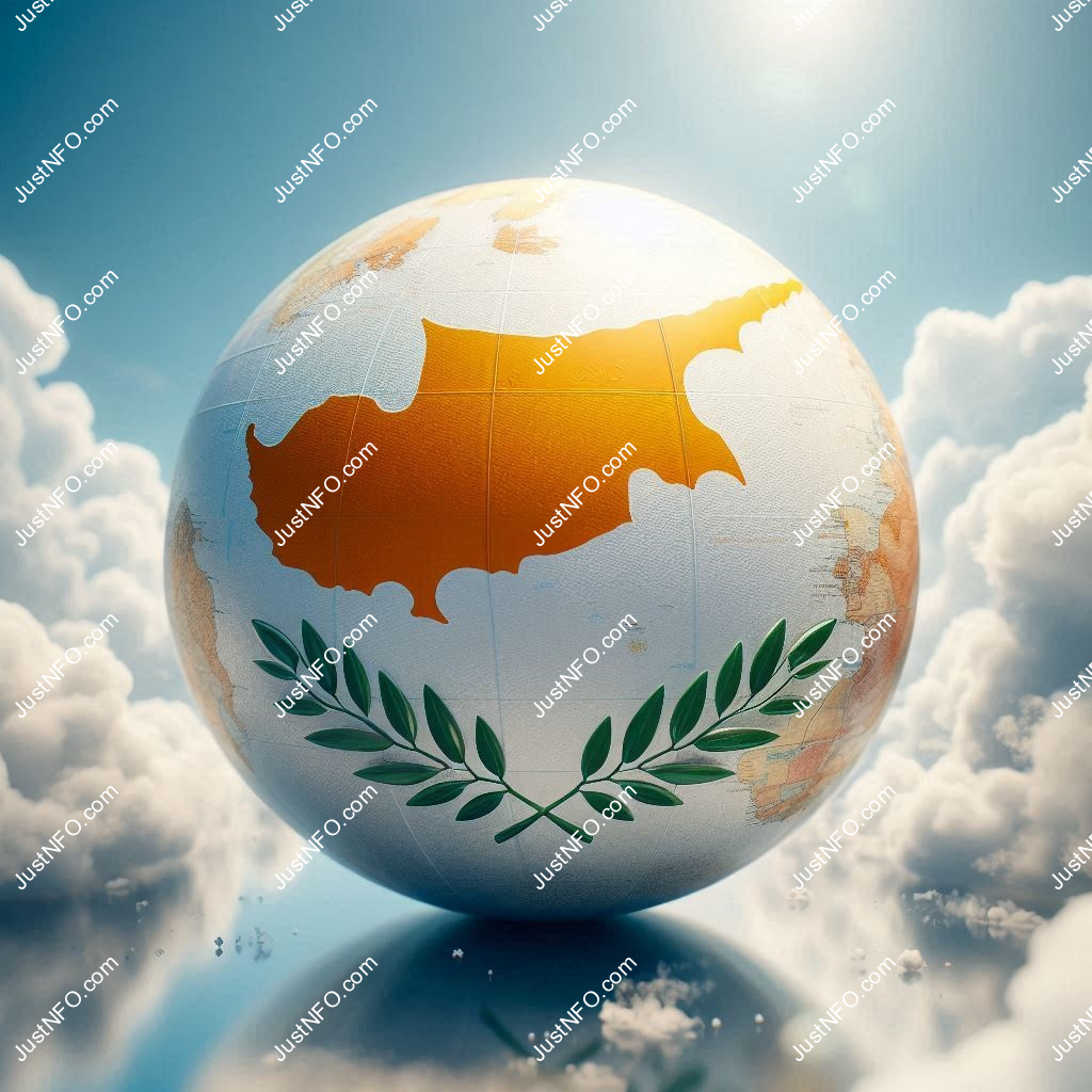 Spherical 3D rendering of the flag of Cyprus