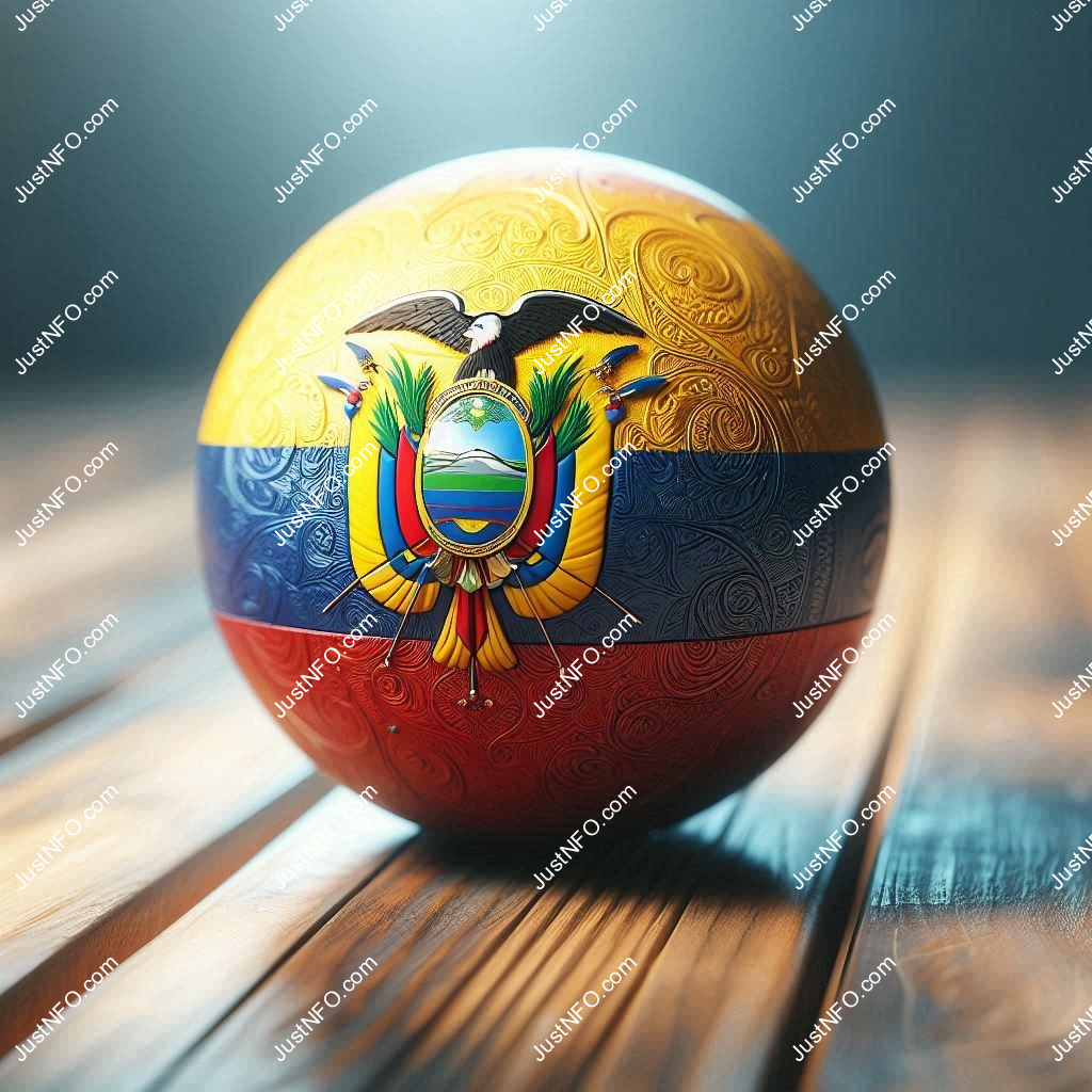 Spherical 3D rendering of the flag of Ecuador