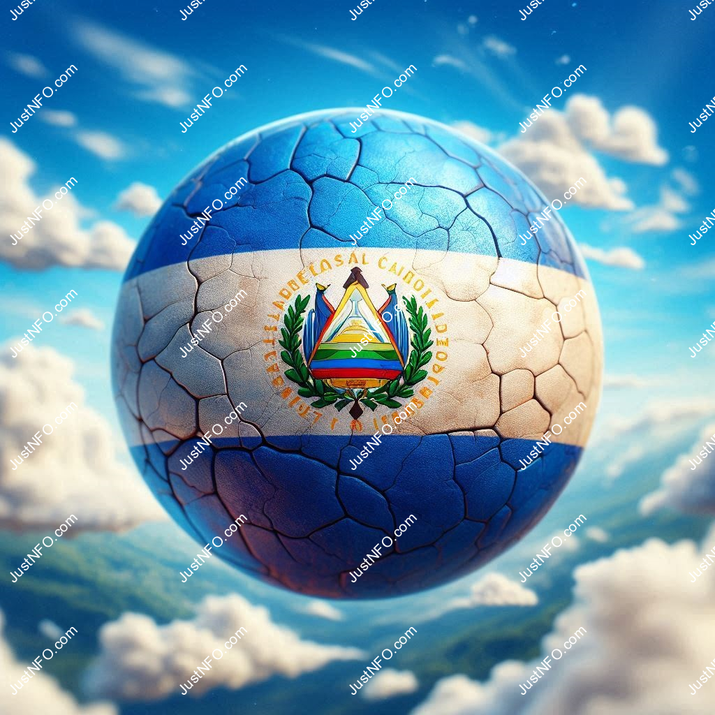 Spherical 3D rendering of the flag of El Salvador