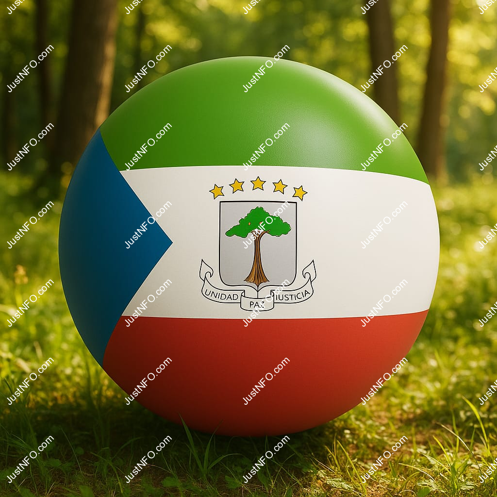 Spherical 3D rendering of the flag of Equatorial Guinea