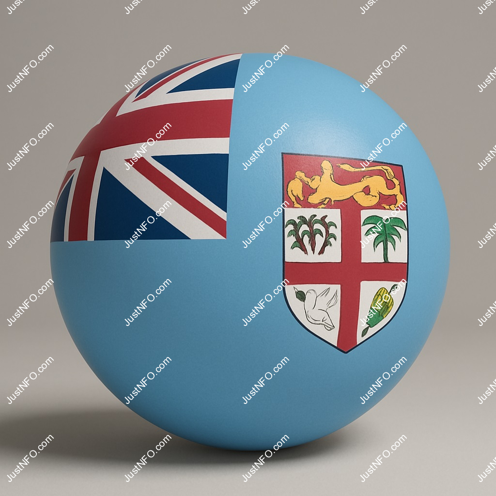 Spherical 3D rendering of the flag of Fiji