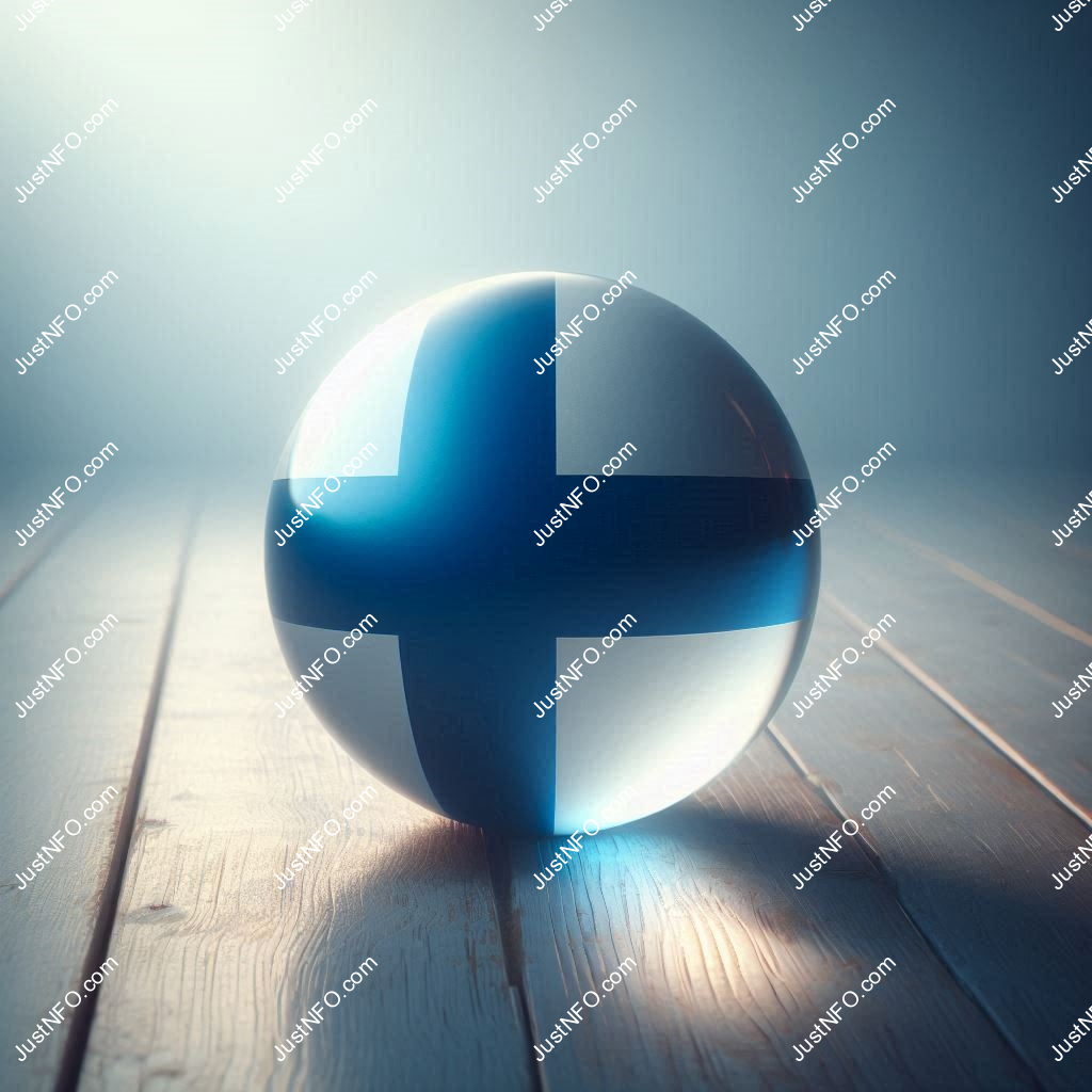 Spherical 3D rendering of the flag of Finland