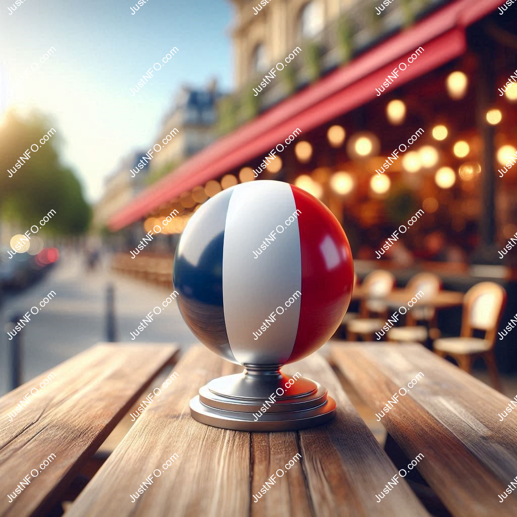 Spherical 3D rendering of the flag of France