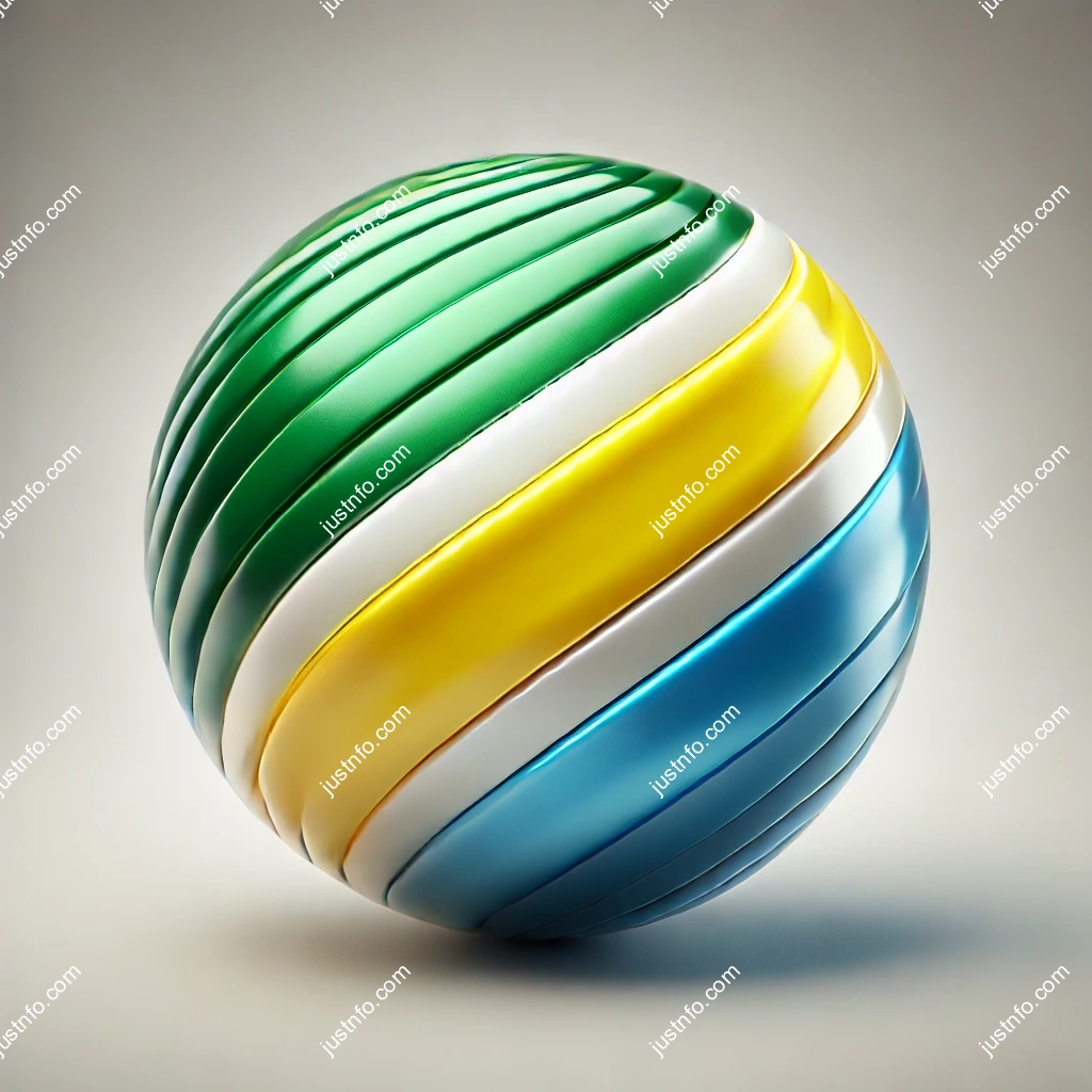 Spherical 3D rendering of the flag of Gabon