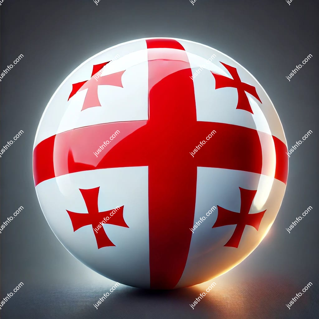 Spherical 3D rendering of the flag of Georgia