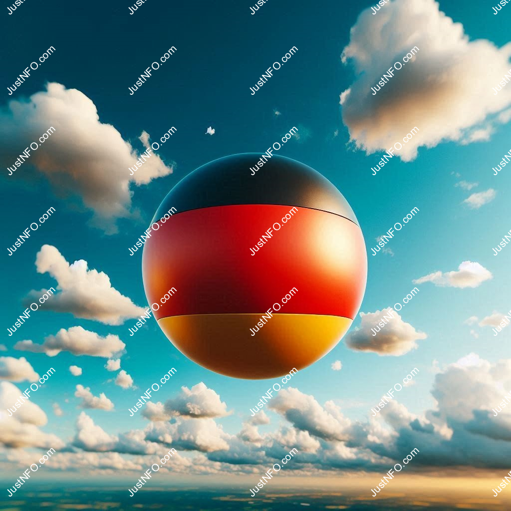 Spherical 3D rendering of the flag of Germany