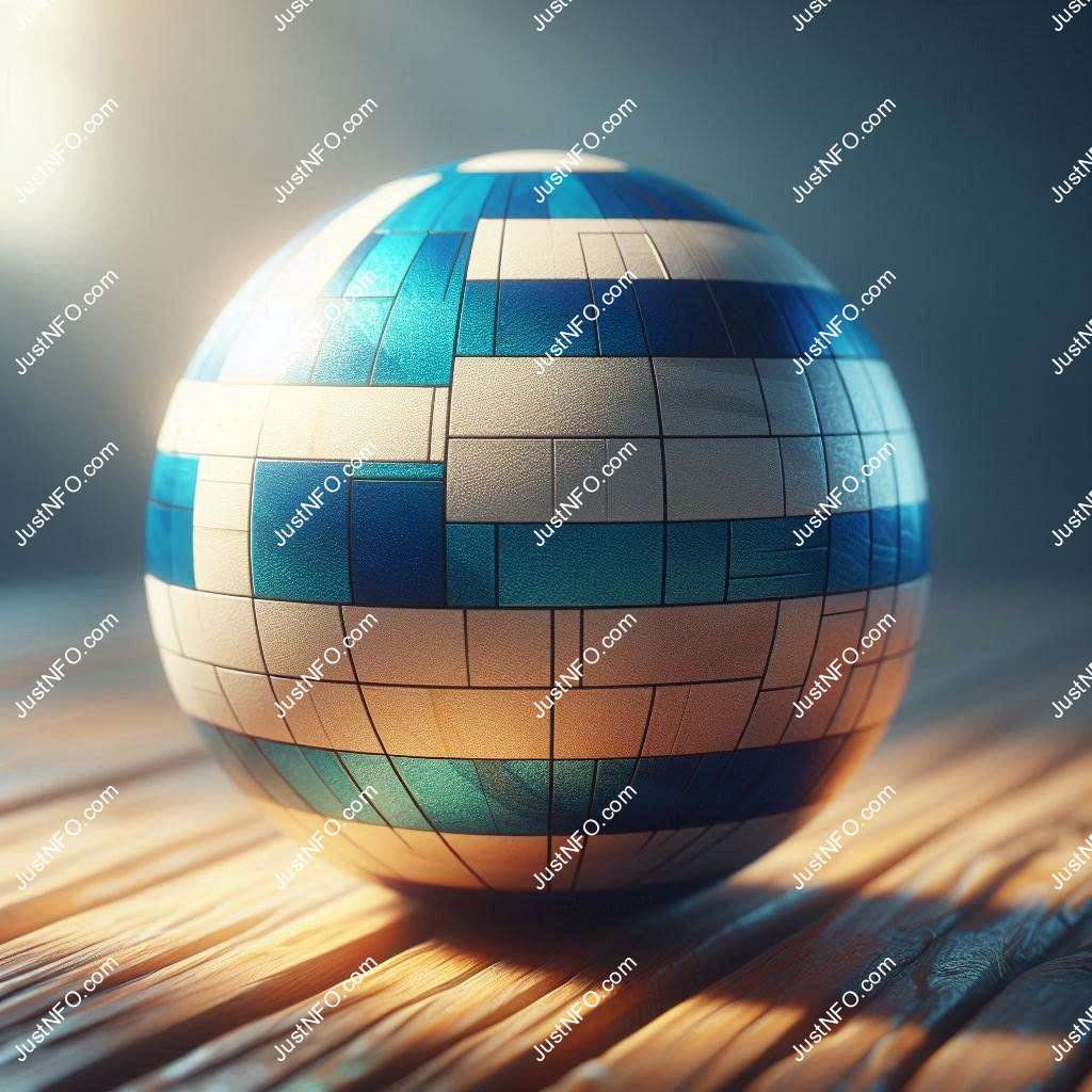 Spherical 3D rendering of the flag of Greece