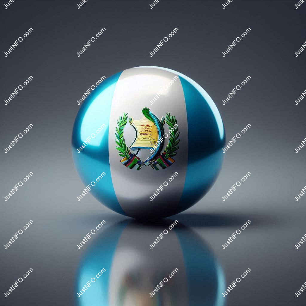Spherical 3D rendering of the flag of Guatemala