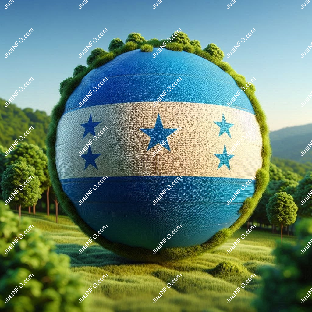 Spherical 3D rendering of the flag of Honduras
