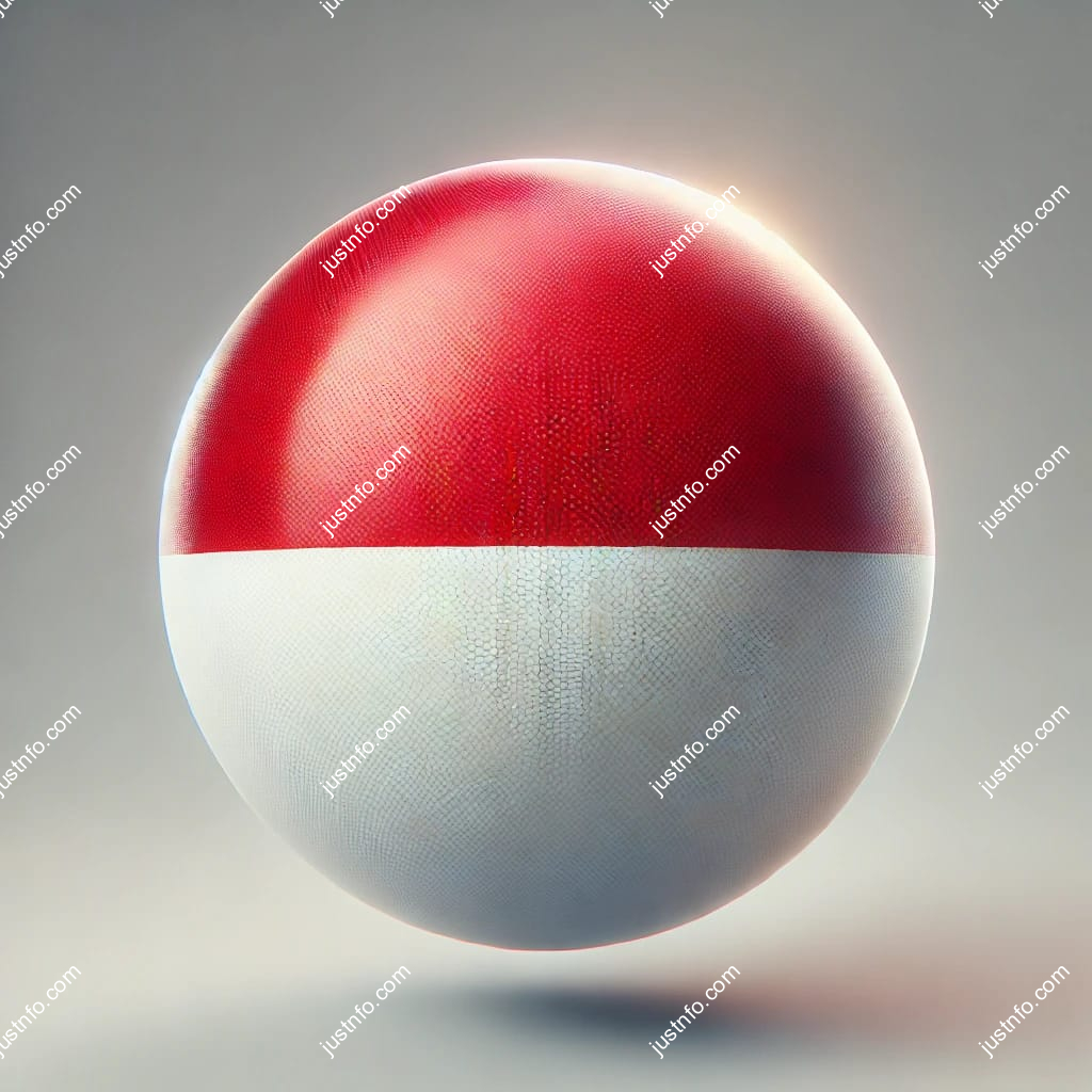Spherical 3D rendering of the flag of Indonesia