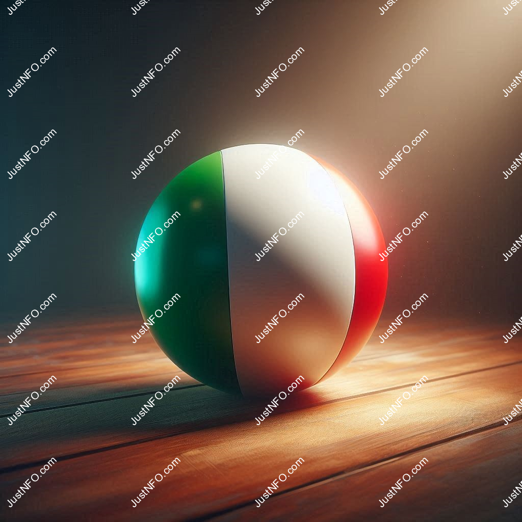 Spherical 3D rendering of the flag of Italy