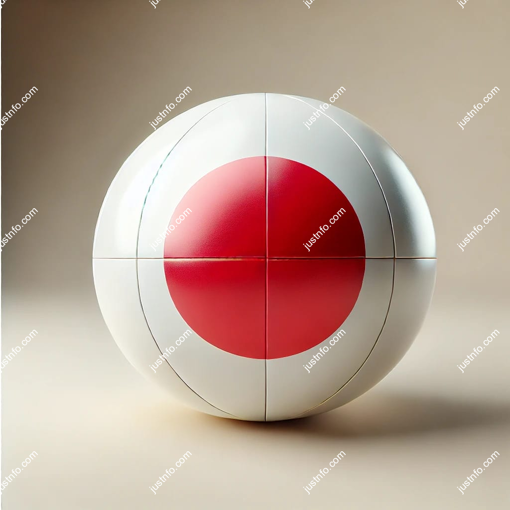 Spherical 3D rendering of the flag of Japan