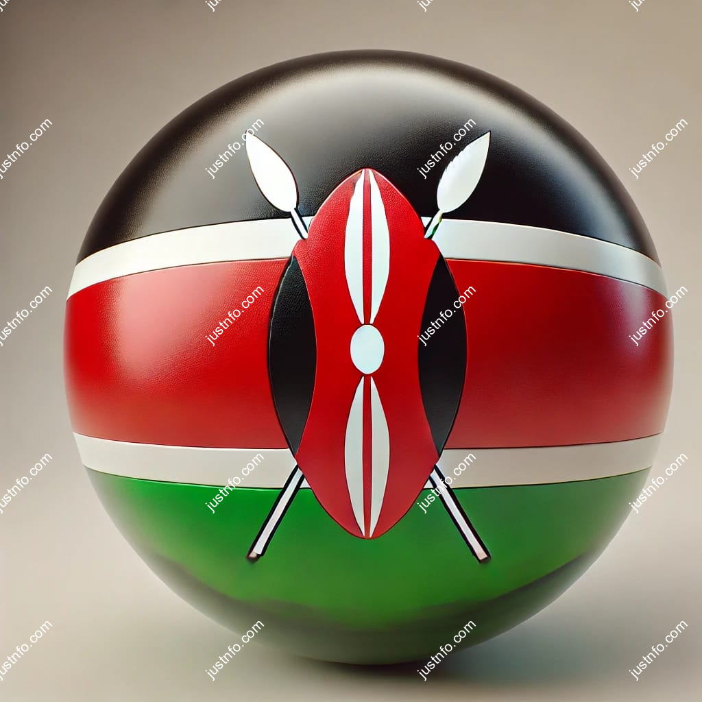Spherical 3D rendering of the flag of Kenya