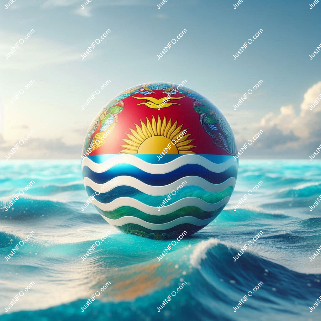 Spherical 3D rendering of the flag of Kiribati