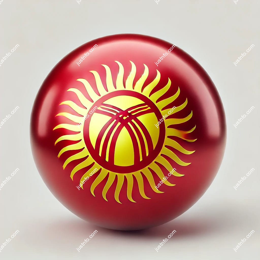 Spherical 3D rendering of the flag of Kyrgyzstan
