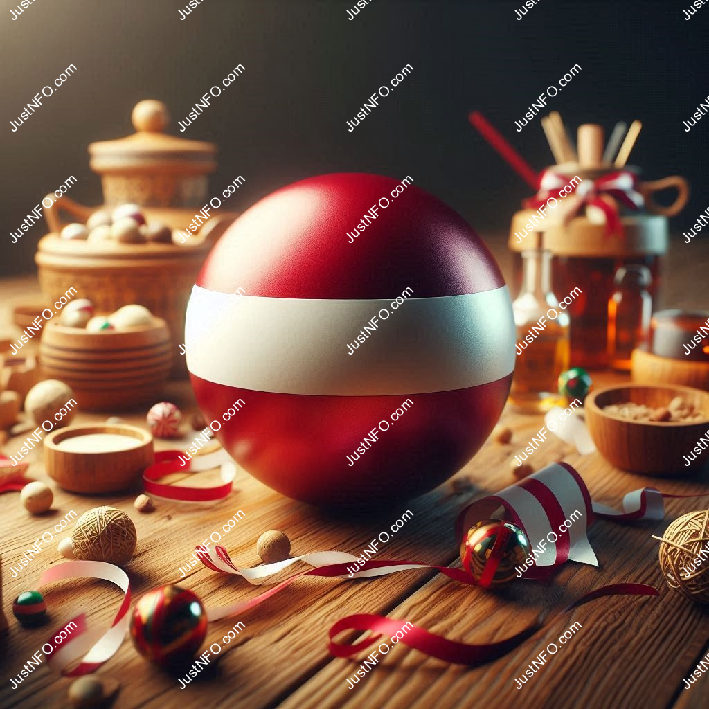 Spherical 3D rendering of the flag of Latvia