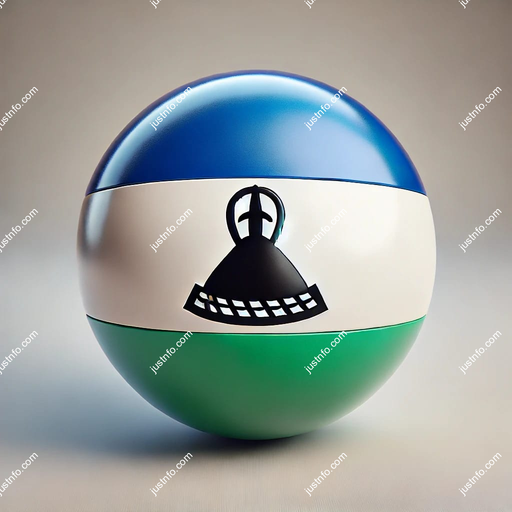 Spherical 3D rendering of the flag of Lesotho