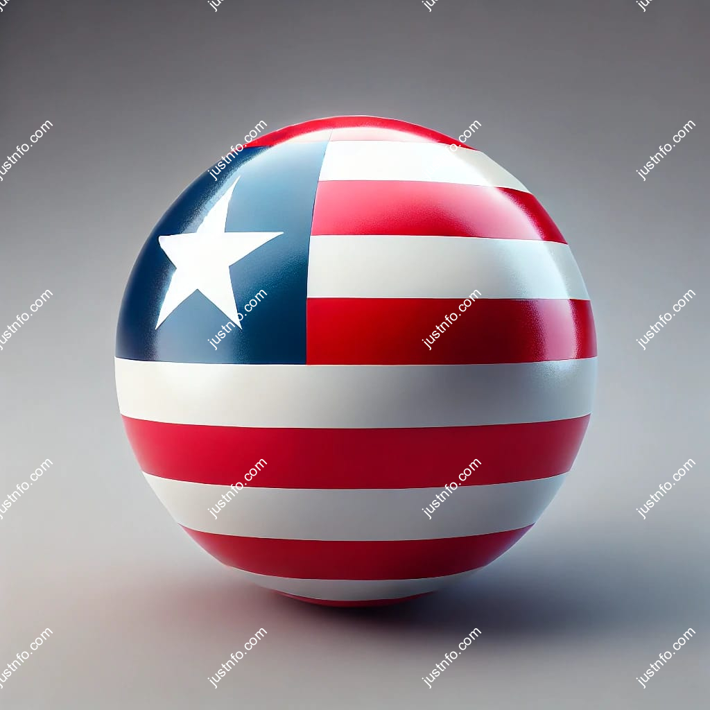 Spherical 3D rendering of the flag of Liberia