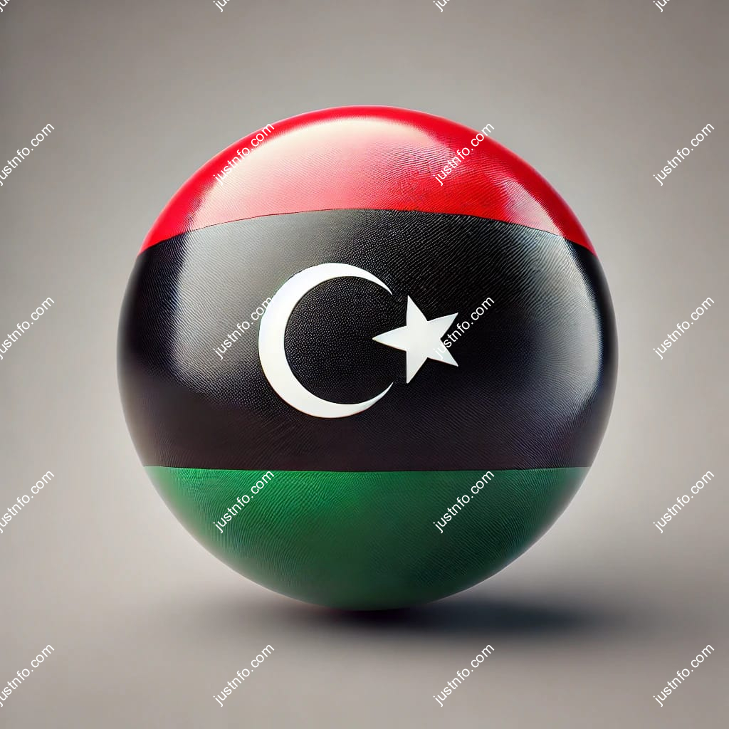 Spherical 3D rendering of the flag of Libya