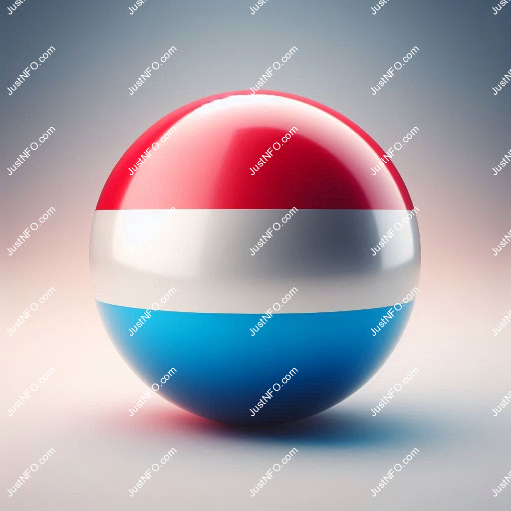 Spherical 3D rendering of the flag of Luxembourg
