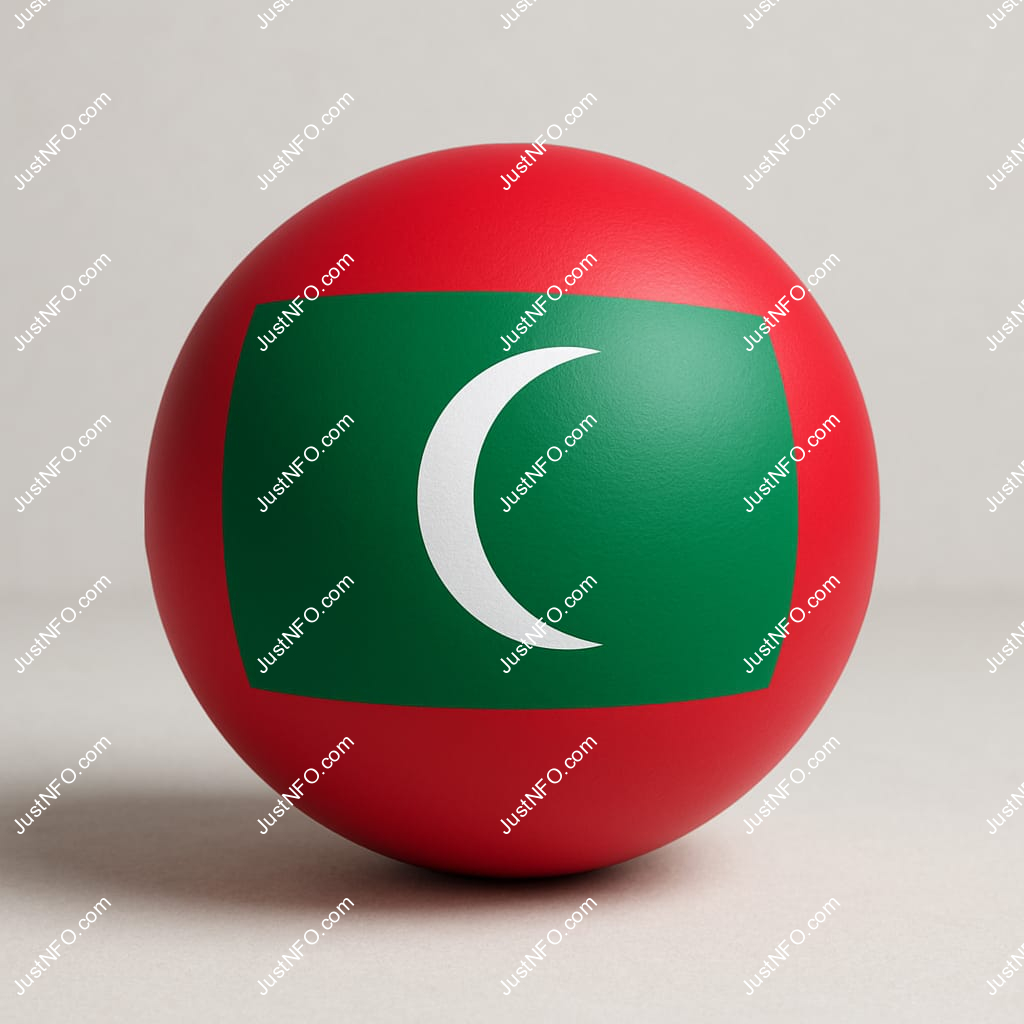 Spherical 3D rendering of the flag of Maldives