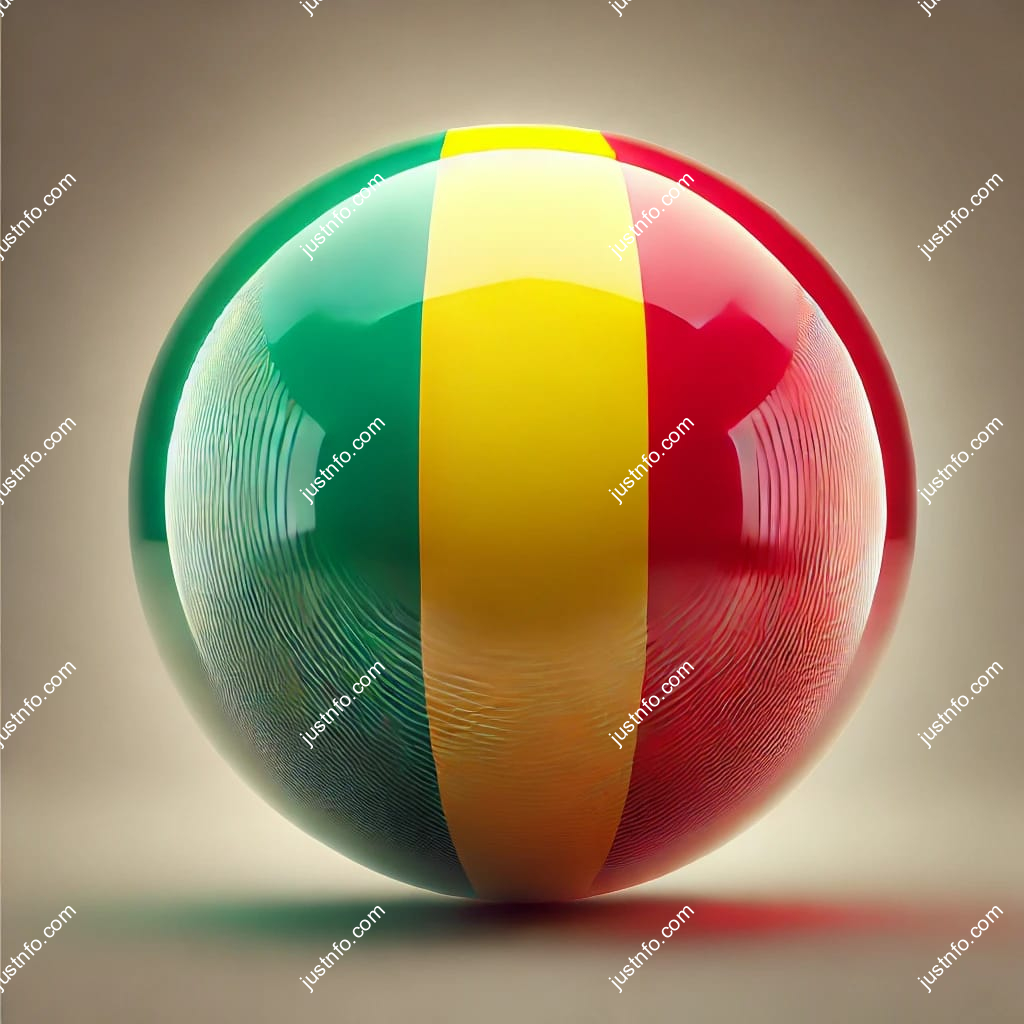 Spherical 3D rendering of the flag of Mali - version 2