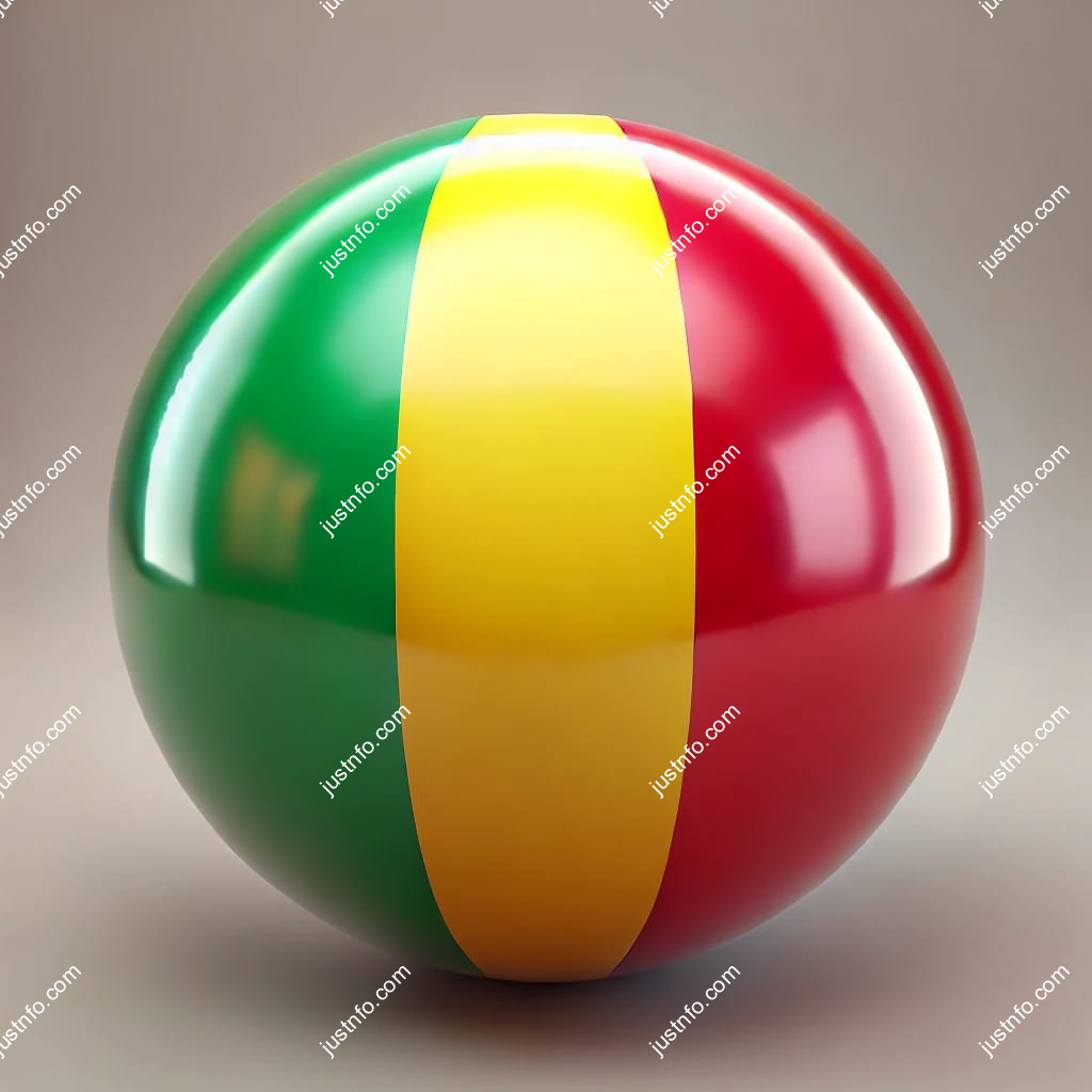 Spherical 3D rendering of the flag of Mali
