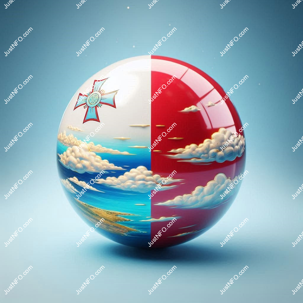 Spherical 3D rendering of the flag of Malta